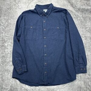 Duluth Shirt Mens 3XL Tall Blue Button Down Long Sleeve Flannel Workwear Pocket